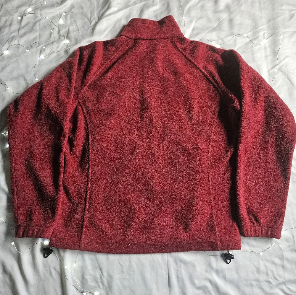 Dark Red Women's Columbia Fleece Jacket - Picture 2 of 6